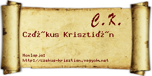 Czékus Krisztián névjegykártya
